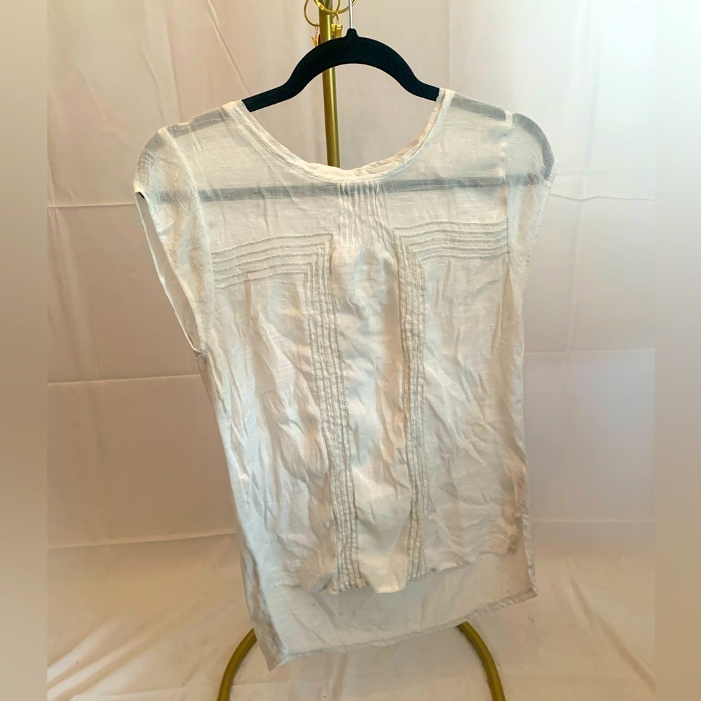 Dahlya semi sheer tunic top cream white medium